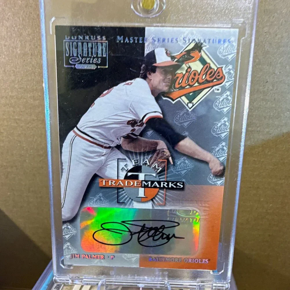2001 Donruss Signature auto Series Jim Palmer Orioles Team Trademarks Auto